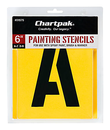 Chartpak Pickett Painting Stencils, Numbers/Letters, 6"