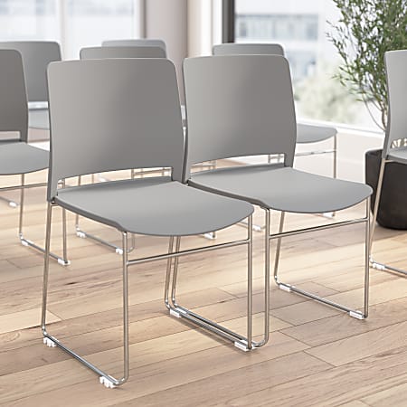 Bush Business Furniture Envision Plasstic Stackable Guest Chairs - Set of 2, Gray, Standard Delivery