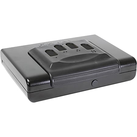 First Alert Portable Handgun or Pistol Safe, CA DOJ Approved - Electronic, Programmable Lock - In-Floor - for Pistol, Gun - Internal Size 3.30" x 10.90" - Overall Size 3.5" x 11.1" - Gray - Powder Coated Steel, Steel