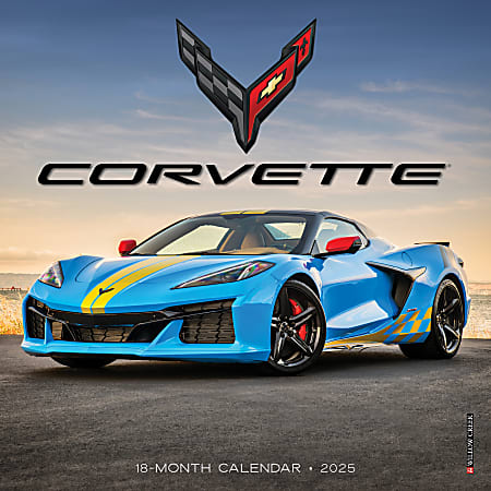 2025 Willow Creek Press Mini Wall Calendar, 7” x 7”, Corvette, January 2025 To December 2025, 45718