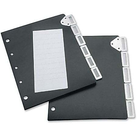 Tarifold Catalog Rack 5-tab Index Set - 5 Hole Punched - Polyethylene Divider - Black Metal Tab(s) - 5 / Set