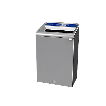 Rubbermaid® Commercial Products Configure Rectangular Steel Waste Receptacle, Paper Recycling, 33 Gallons, Stainless Steel