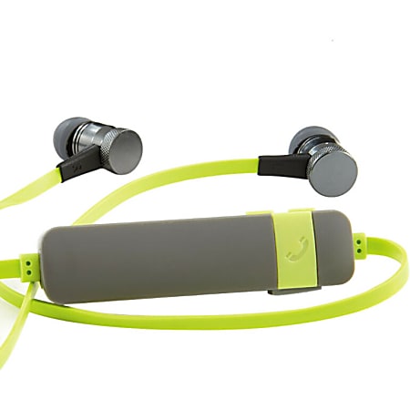 Verbatim Bluetooth Stereo Earphones with Microphone - Green - Stereo - Wireless - Bluetooth - 16 Ohm - 20 Hz - 20 kHz - Earbud, Behind-the-neck - Binaural - In-ear - Green