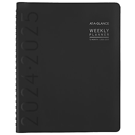 2024-2025 AT-A-GLANCE® Academic Contemporary Weekly/Monthly Large Planner, 8-1/4" x 11", Black, July to June