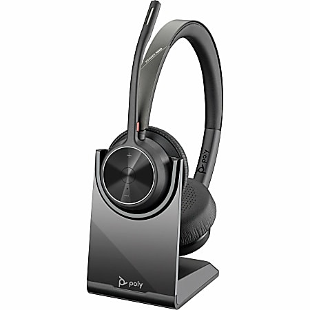 Poly Voyager 4320 UC Stereo USB-A Headset + BT700 USB-A Adapter + Charging Stand - Siri, Google Assistant - 77Y99AA