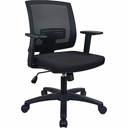 Lorell SOHO Upholstered Task Chair - Black Fabric Seat - Black Fabric Back - 1 Each