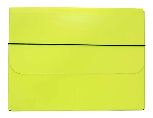 JAM Paper® Portfolio Carrying Case With Elastic Band, Lime Green