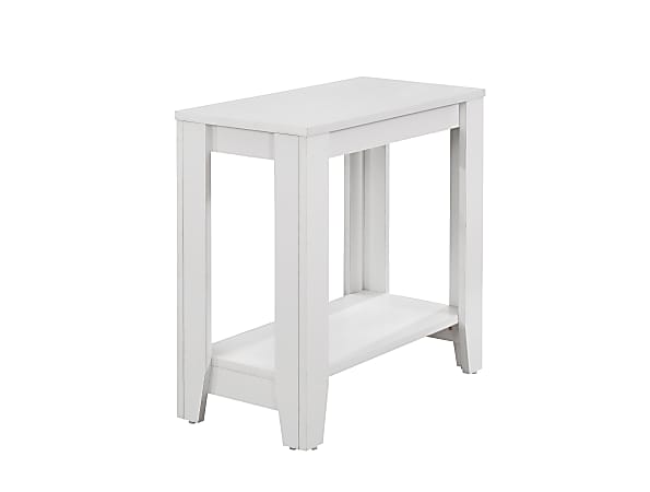 Monarch Specialties Side Table, With Shelf, Rectangle, White