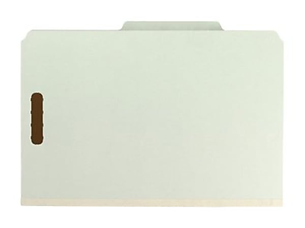 Smead® Pressboard Colored Classification Folders, 3" Expansion, Legal Size, Gray/Green, Box Of 10 Folders