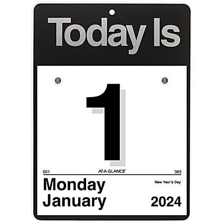 2024 AT-A-GLANCE® “Today Is” Daily Wall Calendar, 6" x 6", January to December 2024, K100