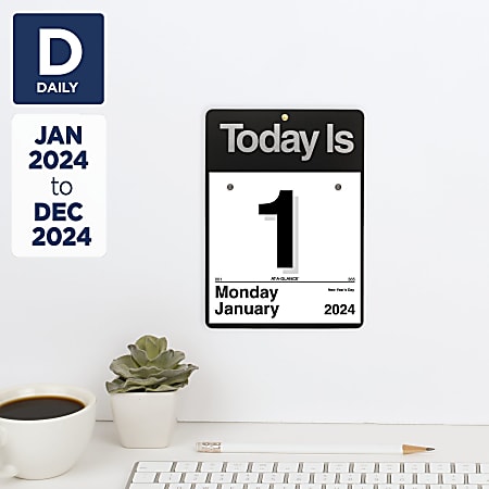 2024 AT A GLANCE Today Is Daily Wall Calendar 6 x 6 January to December