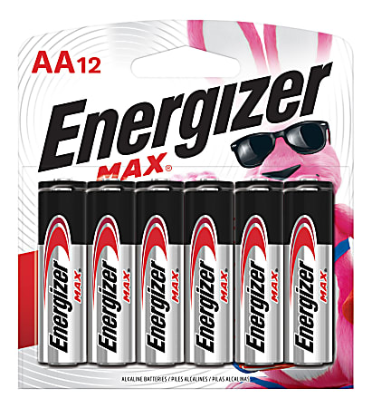 Energizer® Max® AA Alkaline Batteries, Pack Of 12, E91BW12EM