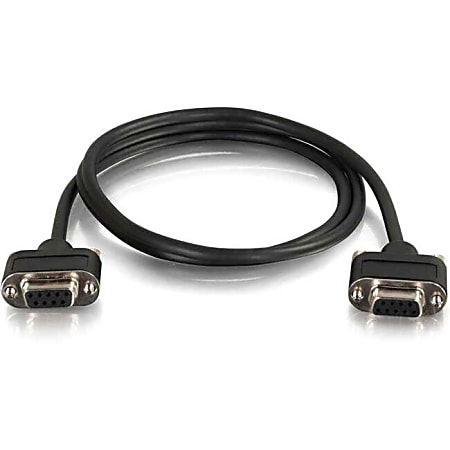 C2G CMG-Rated DB9 Low Profile Null Modem F-F - Null modem cable - DB-9 (F) to DB-9 (F) - 50 ft - molded, thumbscrews - black