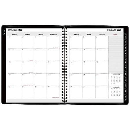 2025 Office Depot WeeklyMonthly Planner 7 x 9 Black January To December