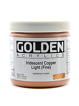 Golden Acrylic Paint, Fine, 16 Oz, Iridescent Copper Light