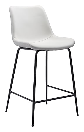 Zuo Modern Byron Counter Chair, White/Black