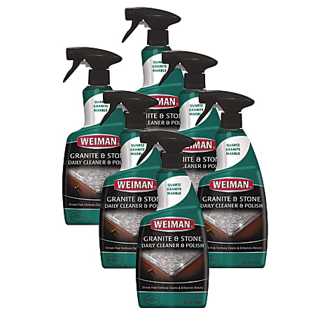 WEIMAN® Granite Cleaner and Polish, Citrus Scent, 24 oz Spray Bottle, 6/Carton