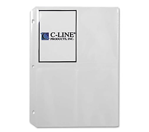 C-Line 35mm Ring Binder Photo Storage Pages - 3-1/2 x 5 - Clear, Top loading, 11-1/4 x 8-1/8, 50/BX, 52584