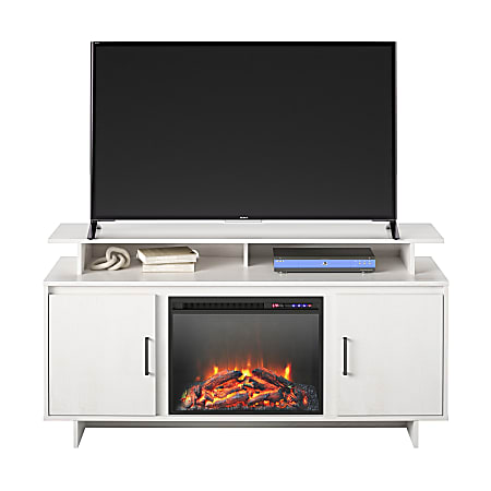 Ameriwood™ Home Merritt Avenue Electric Fireplace TV Console For 74” TVs, Ivory