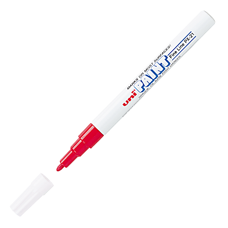 Uni-Paint® Markers, Fine Point, Red, Pack Of 12