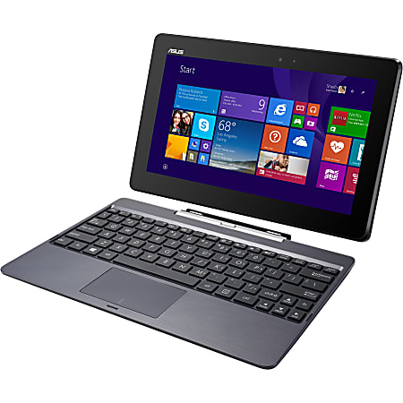 Asus Transformer Book T100TAM-H1-GM 10.1" Touchscreen LCD 2 in 1 Netbook - Intel Atom Z3775 Quad-core (4 Core) 1.46 GHz - 2 GB LPDDR3 - 500 GB HDD - 32 GB Flash Memory Capacity - Windows 8.1 - 1366 x 768 - In-plane Switching (IPS) Technology - Hybrid - Metallic Gray