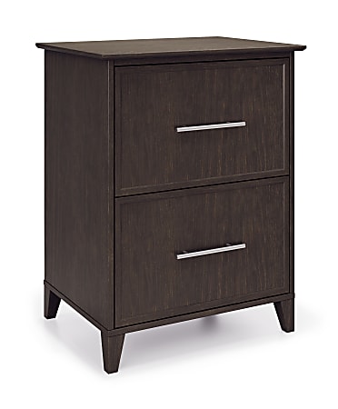 Realspace® Koru 23-1/2"W x 17-1/2"D Lateral 2-Drawer File Cabinet, Espresso Oak, BIFMA Compliant