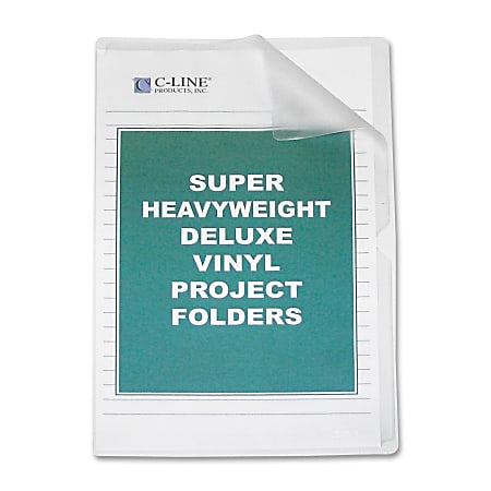 C-Line® Non-Glare Vinyl Project Folders, Legal Size, Clear, Box Of 50