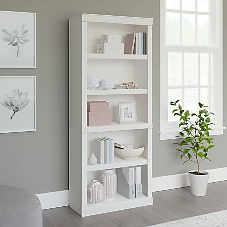 White 5 tier bookcase deals