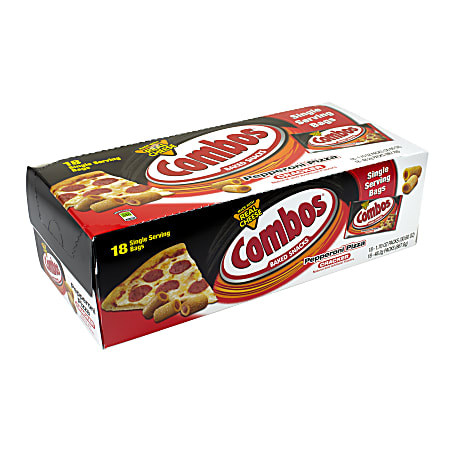 Combos Pepperoni Pizza Cracker Baked Snacks, 1.8 Oz, Pack Of 18
