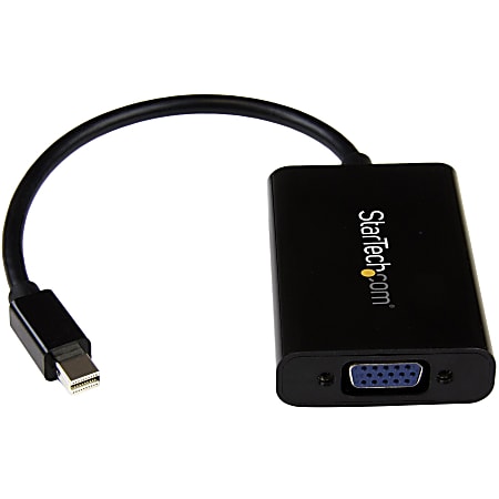 StarTech.com Mini DisplayPort To VGA Adapter With Audio, Mini DP To VGA Converter, Black