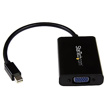 StarTech.com Mini DisplayPort To VGA Adapter With Audio, Mini DP To VGA Converter, Black