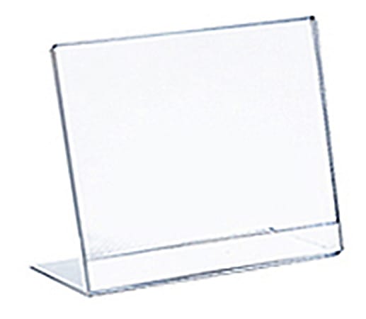 Azar Displays L-Shaped Acrylic Sign Holders, 3-1/2" x 3-1/2", Clear, Pack Of 10 Holders