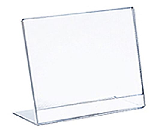 Azar Displays L-Shaped Acrylic Sign Holders, 3-1/2&quot; x
