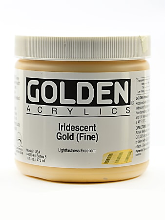 Golden Acrylic Paint, Fine, 16 Oz, Iridescent Gold