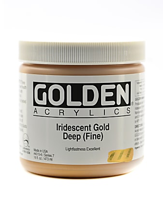 Golden Acrylic Paint, Fine, 16 Oz, Iridescent Gold Deep