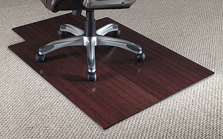 Realspace® Bamboo Chair Mat, 36"W x 48"D, 3/16" Thick, Dark Cherry