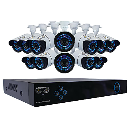 Night Owl B-X162-12 16-Channel DVR Surveillance System With 12 Indoor/Outdoor Cameras