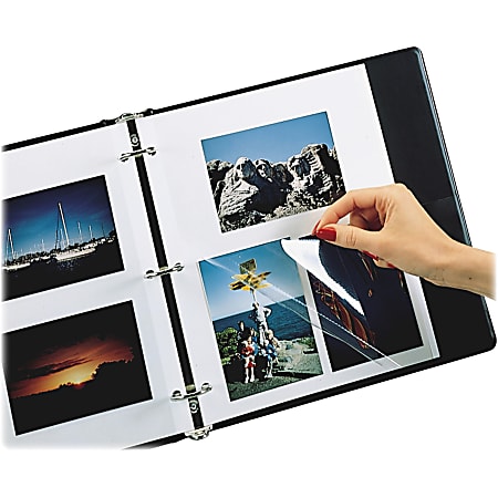 C-Line Photo Holders For Three-Ring Binders, 9" x 11", Box Of 50