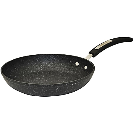 THE ROCK™ by Starfrit® Aluminum Deep Fry Pan Bakelite® Handle & Lid, 12-In., Black