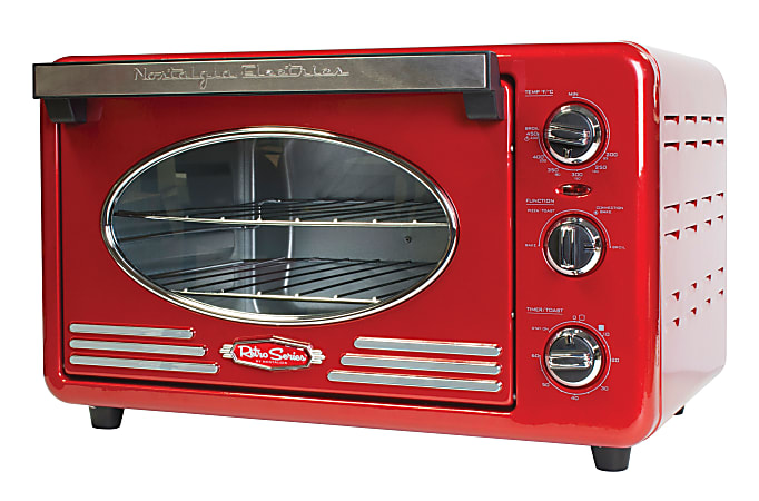 Nostalgia Electrics Retro 12-Slice Convection Toaster Oven, Retro Red
