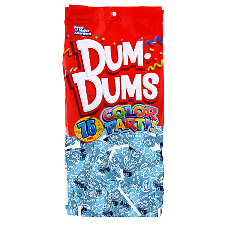Dum Dums Cotton Candy Lollipops, Party Ocean Blue,12.8 Oz, Bag Of 75, Pack Of 2 Bags