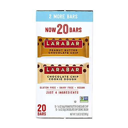 Larabar Fruit And Nut Bars, 2 Lb, Box Of 18, Assorted