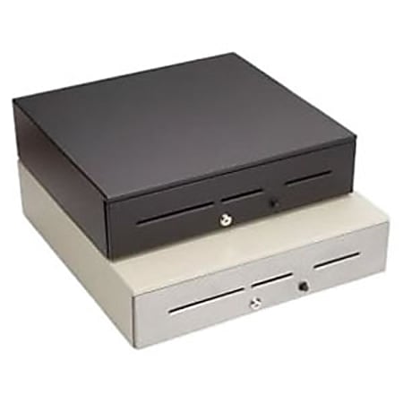 MMF POS Advantage ADV113B13511-04 Cash Drawer - 4 Bill - 6 Coin - 3 Media Slot - 3 Lock PositionSerial Port, - Black - 4.6" Height x 18" Width x 16.7" Depth