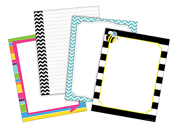 Barker Creek Designer Computer Paper Set, In The Groove Set, 8.5” x 11”,  Decorative Printer Paper Set, Assorted Stationery, 4 Assorted Sets Of