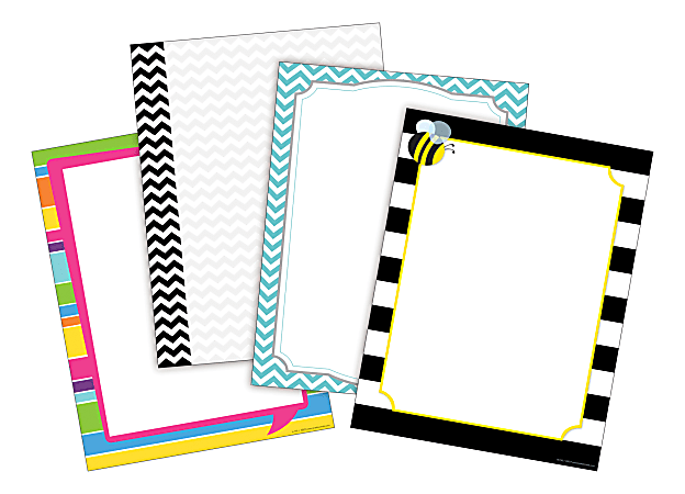 Barker Creek 4 Design Computer Paper Set Letter Paper Size Chevron