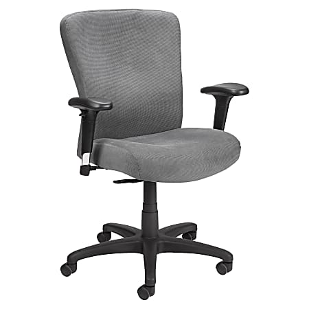 Lorell™ Fabric Mid-Back Swivel Chair, Gray/Black