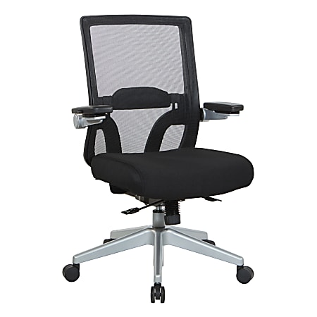 Office Star™ Space Seating 867 Series Ergonomic Mesh Mid-Back Manager's Chair, Black/Silver