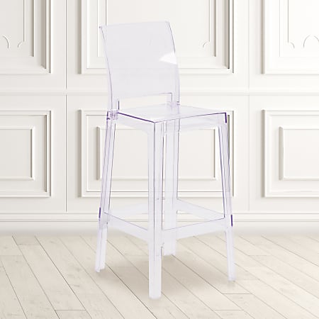 Flash Furniture Ghost Bar Stools With Square Backs,