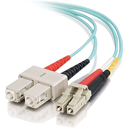 C2G 7m LC-SC 10Gb 50/125 Duplex Multimode OM3 Fiber Cable - Aqua - 23ft - Fiber Optic for Network Device - 22.97 ft - 1 x LC Male Network - 1 x SC Male Network - Aqua