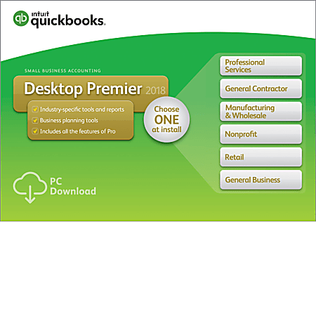 Intuit® QuickBooks® Desktop Premier 2018, 1-User, Download